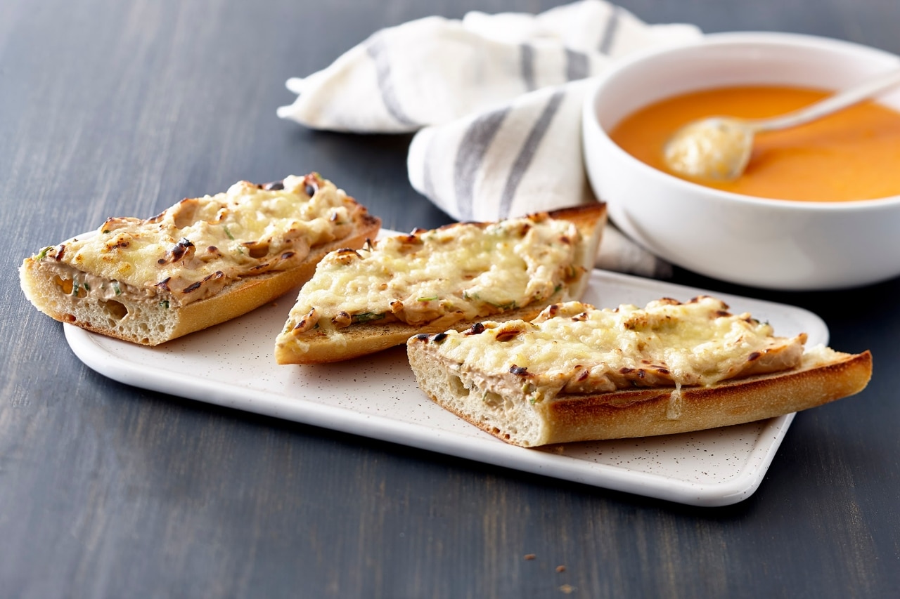 Baguette with Onion Soup Topping