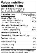 Millefeuille Nutrition Facts