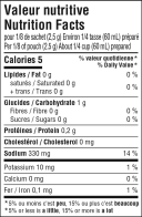 Au jus & Fine Herbs Sauce Mix Nutrition Facts