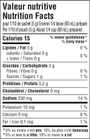 Poutine Gravy Mix Nutrition Facts