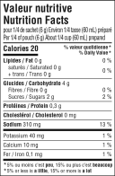 Turkey Gravy Mix Nutrition Facts