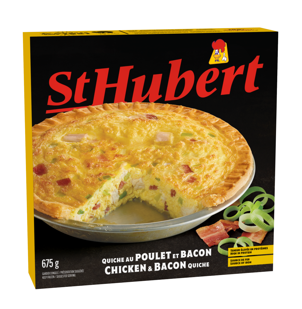 Frozen Chicken And Bacon Quiche St Hubert Products This crustless chicken quiche is loaded with the amazing flavors of eggs, bacon, and cheddar cheese. frozen chicken and bacon quiche st