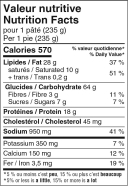 Chicken Pot Pie (2 x 235 g) Nutrition Facts