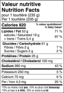 Tourtière Nutrition Facts