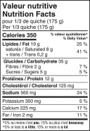 Spinach Quiche Nutrition Facts