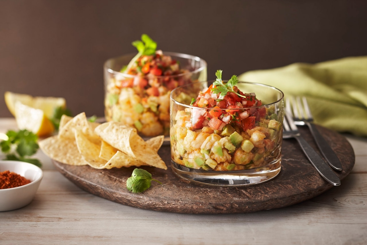 Shrimp Tartar, Piri Piri and Fresh Salsa