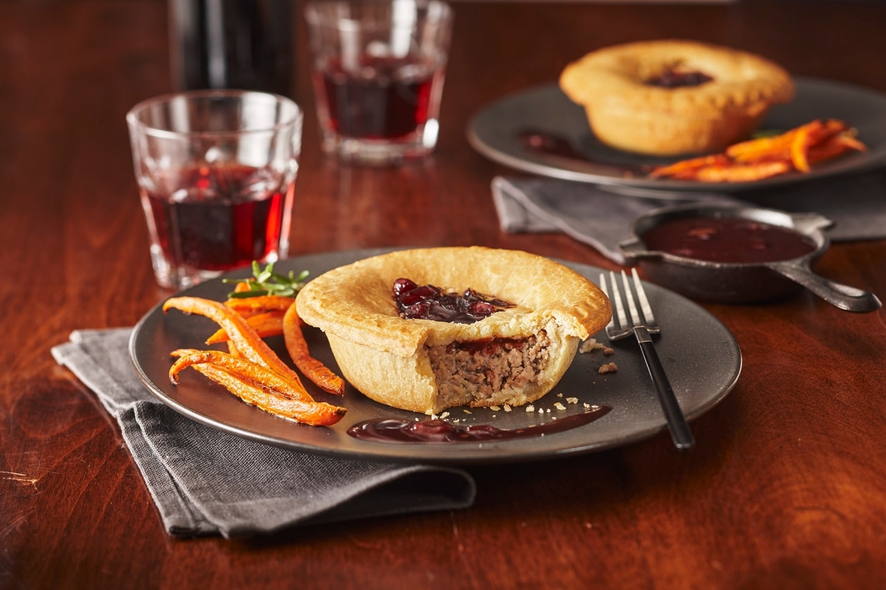 Tourtières with Cranberry Sauce