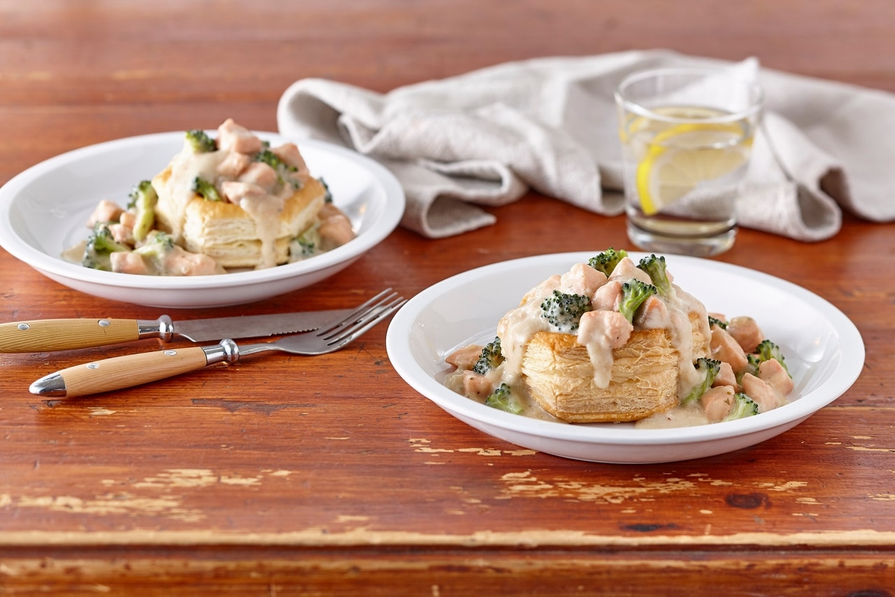 Salmon Vol-au-Vent with Dijonnaise Sauce