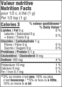Indian Seasoning Nutrition Facts