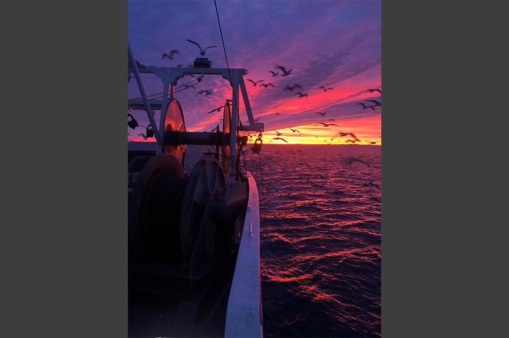 Boat with sunset view