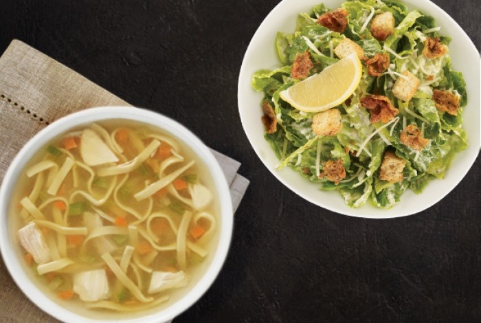 Chicken noodle or one cream of chicken soup