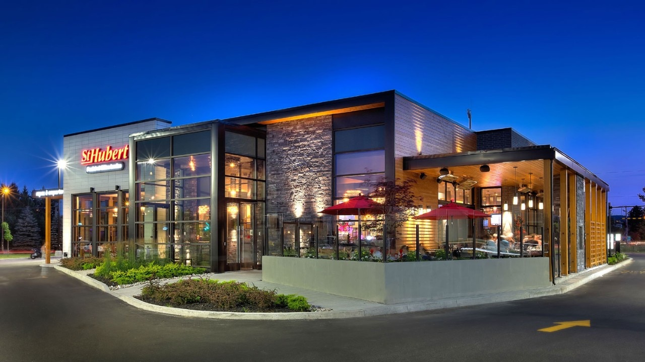 Outdoor shot of a St-Hubert restaurant