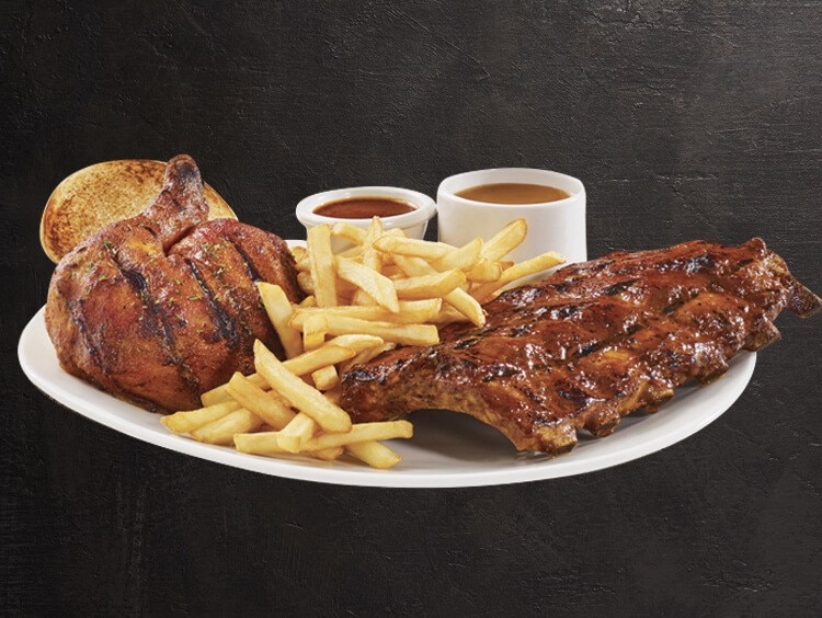 Half Rack of Ribs + Piri-Piri chicken Leg