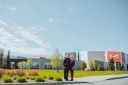 The owners in front of the Benson Center