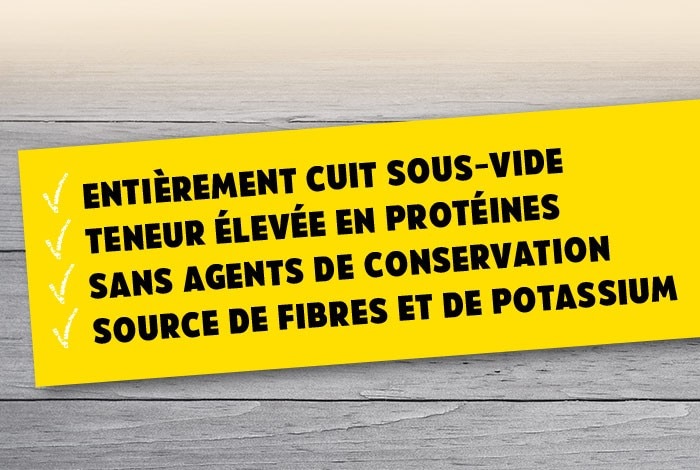 Spécifications du produits dans un rectangle jaune