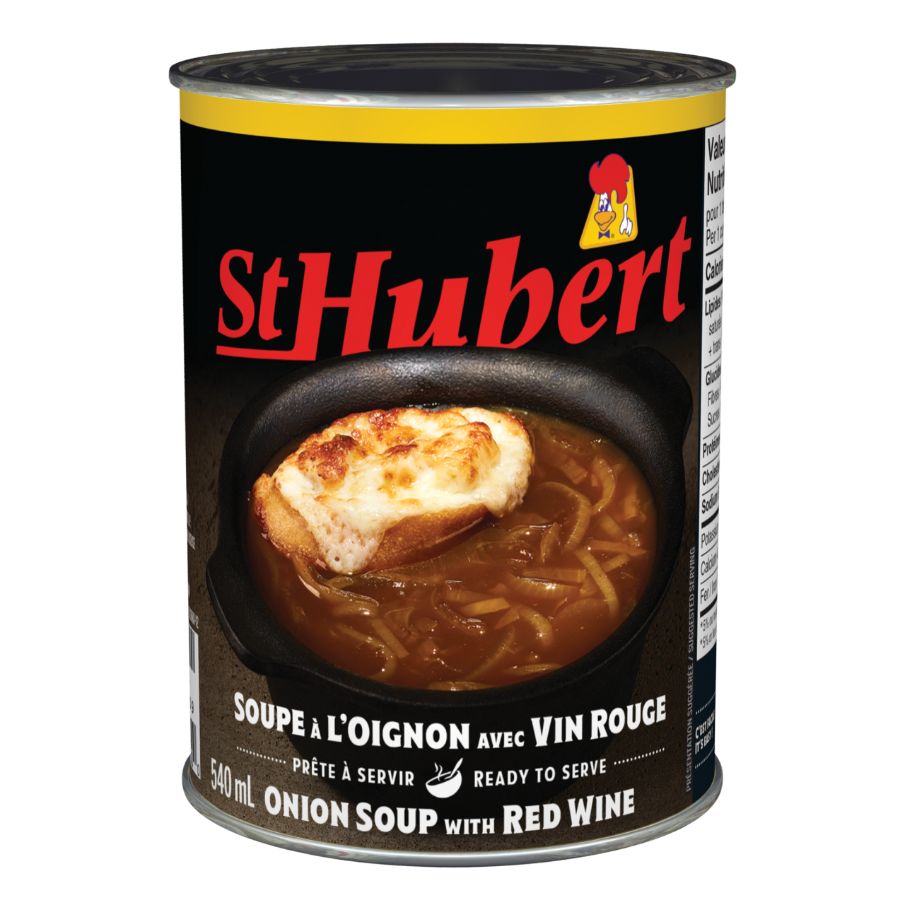 Soupe à l’oignon avec vin rouge St-Hubert