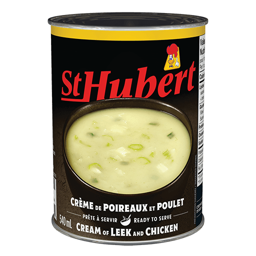 Crème de poireaux et poulet St-Hubert