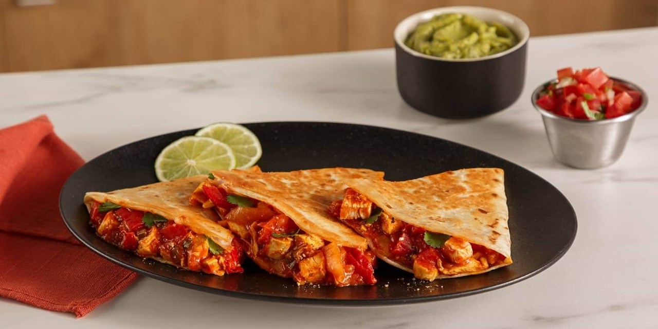 Quesadillas au poulet style fajitas