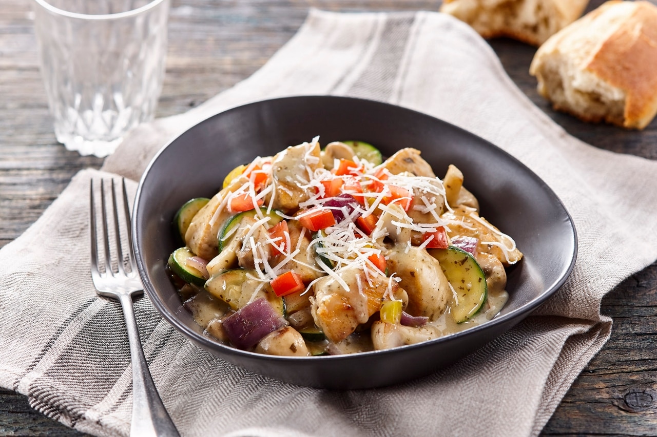 Sauté de poulet sauce au pesto