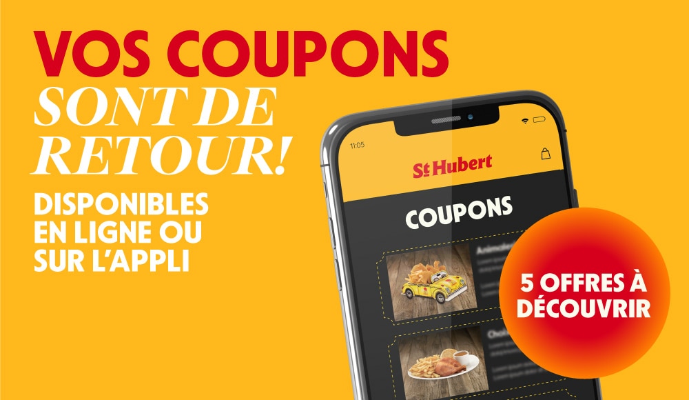 Nos coupons sont de retour