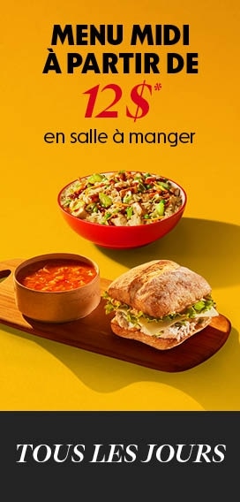 Promotion menu midi dans les restaurants St-Hubert