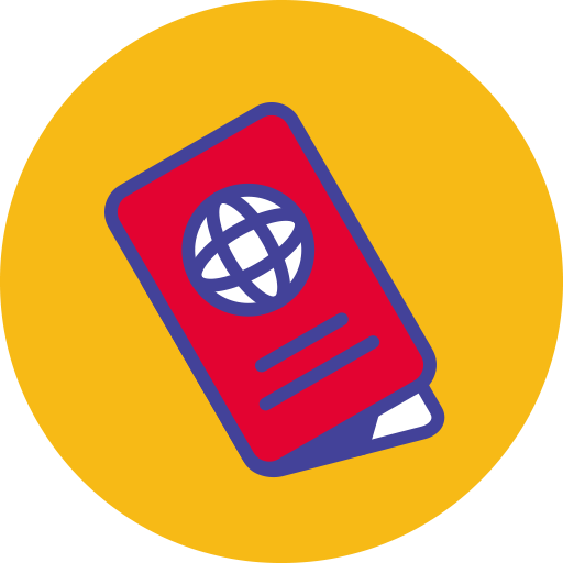 Support with permanent residence status icon