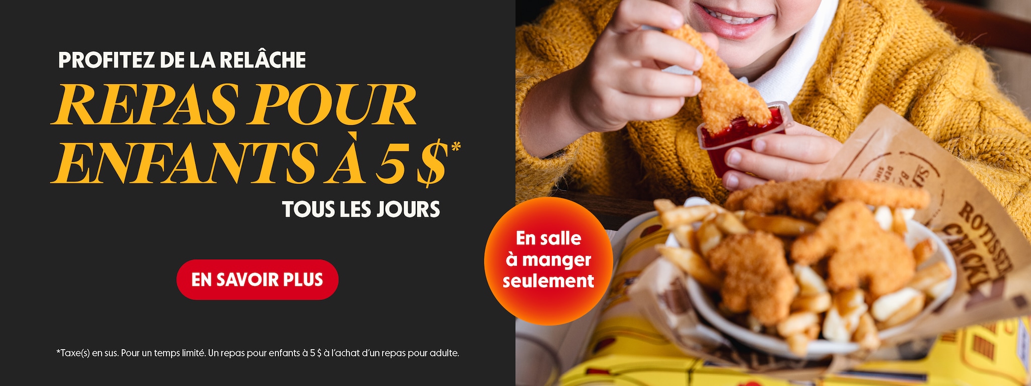 Repas pour enfants à 5 $!